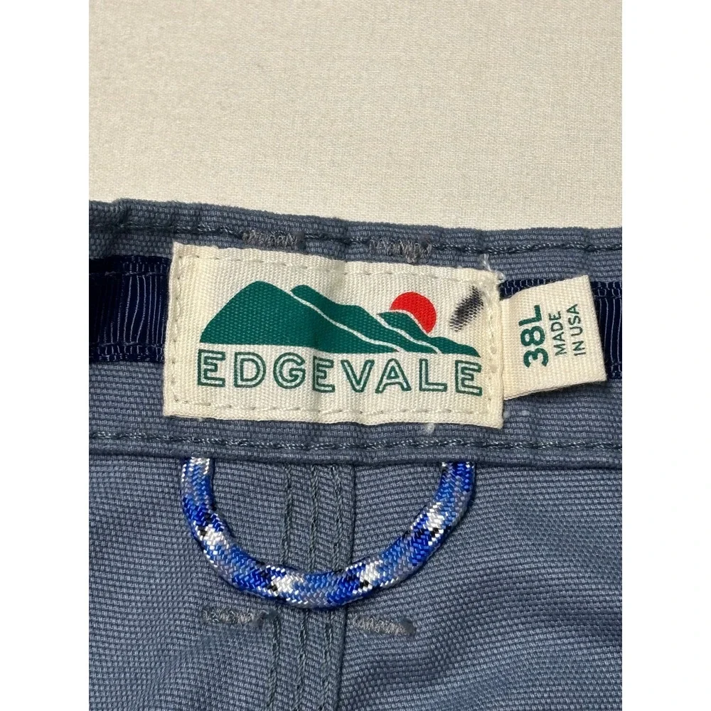 Edgevale North Coast Pants Mens W38 L36 Blue Gray Cotton Canvas Made USA Chino‎